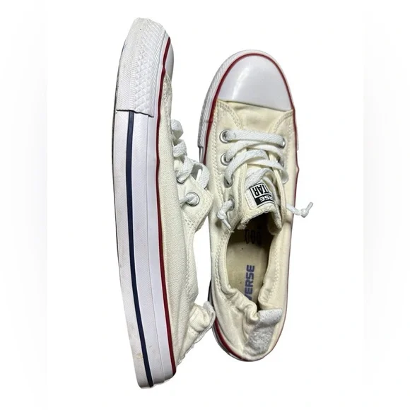 Converse Chuck Taylor All Star Slip-On Low Top White Red Women’s Size 9 - Picture 5 of 9